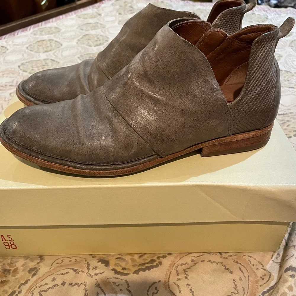 Ladies Leather Side Zip A.S. 98 Ankle Boots, Gray, size 40 - Picture 3 of 7